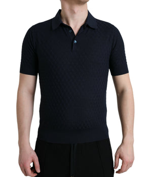 Dolce & Gabbana Dark Blue Collared Short Sleeve Polo T-shirt