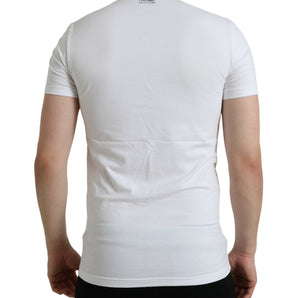 Dolce & Gabbana White Cotton Round Neck Crewneck Underwear T-shirt