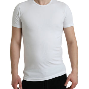 Dolce &amp; Gabbana White Cotton Round Neck Crewneck Underwear T-shirt