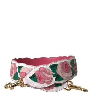 Dolce &amp; Gabbana White Floral Leather Accessory Shoulder Strap