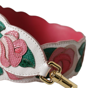 Dolce & Gabbana White Floral Leather Accessory Shoulder Strap