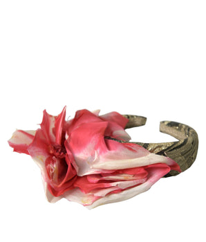 Dolce & Gabbana Multicolor Floral Applique Silk Women Headband Diadem