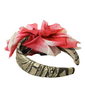 Dolce &amp; Gabbana Multicolor Floral Applique Silk Women Headband Diadem