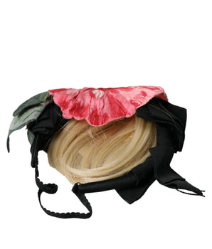 Dolce & Gabbana Black Viscose White Hair Parrucchiera Headband Diadem