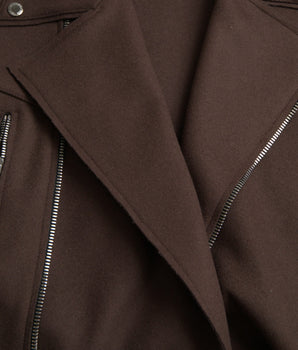 Dolce &amp; Gabbana Abrigo Marrón Chaqueta Biker Corta De Lana