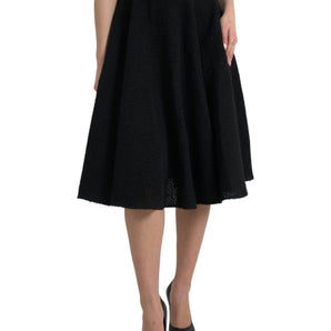 Dolce &amp; Gabbana Black High Waist A-line Knee Length Skirt