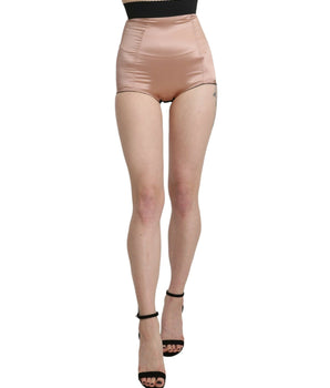 Dolce &amp; Gabbana Silk High Waist Mini Hot Pants