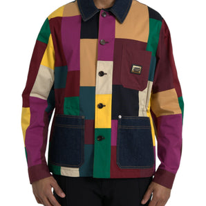 Dolce &amp; Gabbana Chaqueta con cuello de algodón con patchwork multicolor