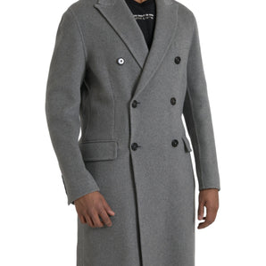 Dolce &amp; Gabbana Gray Double Trench Coat Cashmere Jacket