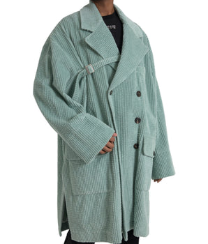 Dolce & Gabbana Blue Double Breasted Corduroy Cotton Jacket