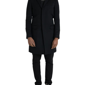 Dolce & Gabbana Black Single Breasted Trench Coat Jacket