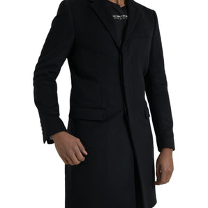 Dolce & Gabbana Black Single Breasted Trench Coat Jacket