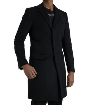 Dolce & Gabbana Black Single Breasted Trench Coat Jacket