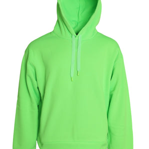 Dolce &amp; Gabbana Neon Green Hooded Top Pullover Sweater