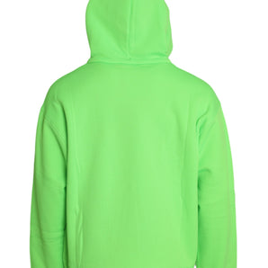 Dolce &amp; Gabbana Neon Green Hooded Top Pullover Sweater