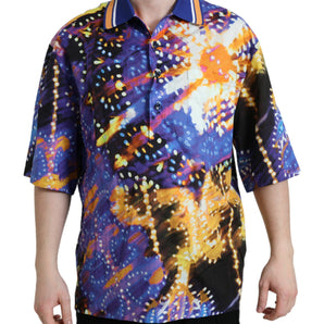 Dolce &amp; Gabbana Multicolor Luminarie Print Cotton Casual Shirt