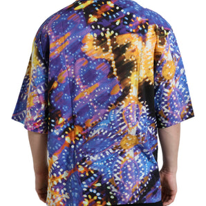 Dolce & Gabbana Multicolor Luminarie Print Cotton Casual Shirt