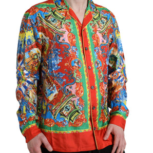 Dolce & Gabbana Multicolor Patterned Button Down Casual Shirt