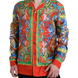 Dolce & Gabbana Multicolor Patterned Button Down Casual Shirt