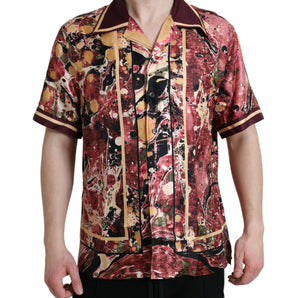 Dolce &amp; Gabbana Camisa de seda con botones multicolor