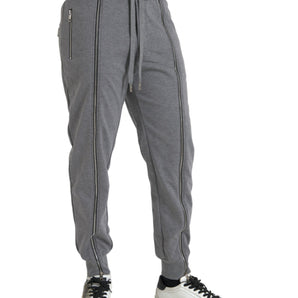 Dolce &amp; Gabbana Gray Cotton Jogger Skinny Sweatpants Pants