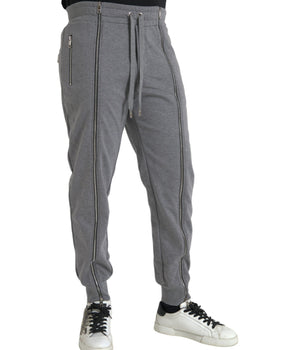 Dolce & Gabbana Gray Cotton Jogger Skinny Sweatpants Pants