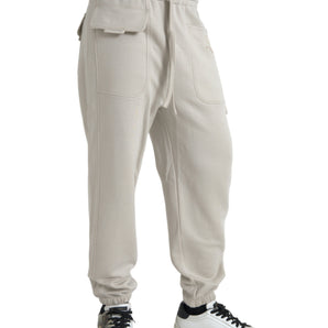 Dolce &amp; Gabbana Off White Viscose Cargo Jogger Sweatpants Pants