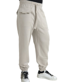 Dolce & Gabbana Off White Viscose Cargo Jogger Sweatpants Pants