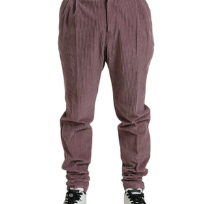 Dolce & Gabbana Purple Corduroy Cotton Stretch Skinny Pants