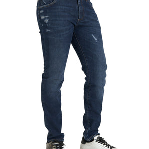 Dolce & Gabbana Blue Slim Fit Cotton Skinny Men Denim Jeans