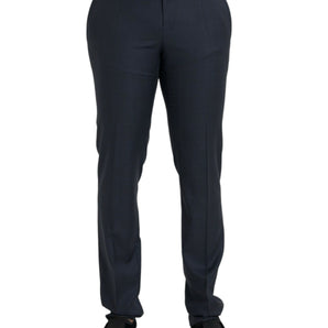 Dolce &amp; Gabbana Blue Wool Men Skinny Dress Pants