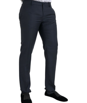 Dolce & Gabbana Blue Wool Men Skinny Dress Pants