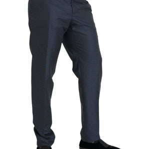 Dolce & Gabbana Blue Wool Men Skinny Dress Pants