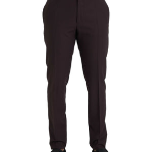 Dolce &amp; Gabbana Dark Brown Wool Slim Fit Pants