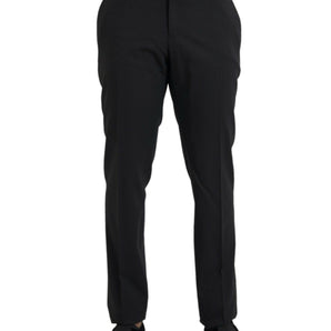 Dolce & Gabbana Black Wool Men Skinny Dress Pants