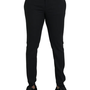 Dolce &amp; Gabbana Black Wool Stretch Men Skinny Pants