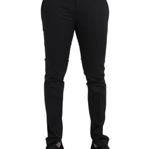 Dolce & Gabbana Black Cotton Stretch Skinny Dress Pants