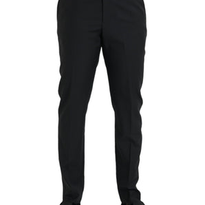 Dolce & Gabbana Black Wool Men Skinny Dress Pants