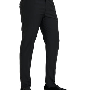 Dolce & Gabbana Black Wool Men Skinny Dress Pants