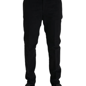 Dolce & Gabbana Black Cotton Velvet Skinny Pants