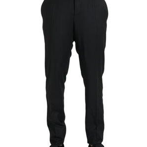 Dolce & Gabbana Black Silk Men Skinny Dress Pants