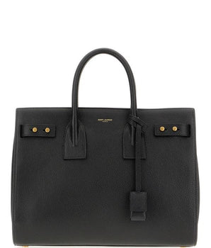 Saint Laurent Black Calf Leather Sac De Jour Handbag