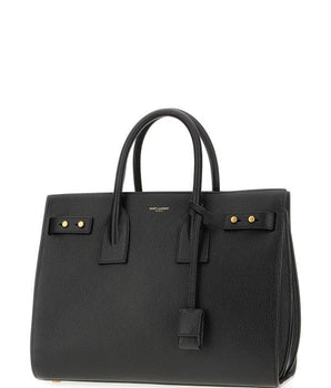 Saint Laurent Black Calf Leather Sac De Jour Handbag