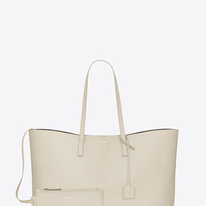 Bolso tote de piel de becerro blanco de Saint Laurent