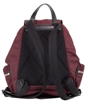 Burberry Medium Burgundy Econyl Nylon Rucksack Drawstring Backpack Bookbag