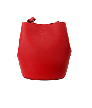 Burberry Bolso bandolera pequeño de cuero granulado rojo Lorne