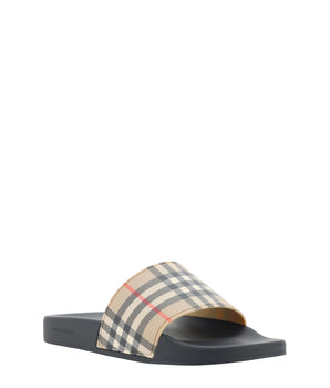 Burberry Brown Rubber Slides Sandals