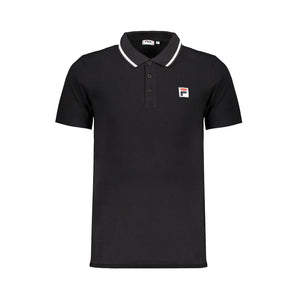 Polo de algodón negro Fila