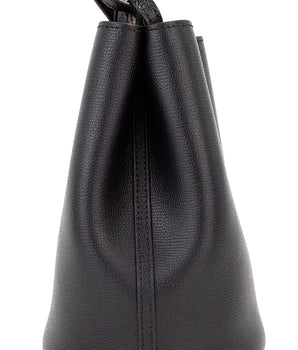 Burberry Lorne Bolso pequeño de cuero estilo guijarro con cuadros Haymarket en negro