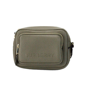 Burberry Small Branded Dark Fern Green Grainy Leather Camera Crossbody Bag